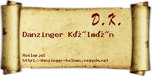 Danzinger Kálmán névjegykártya
